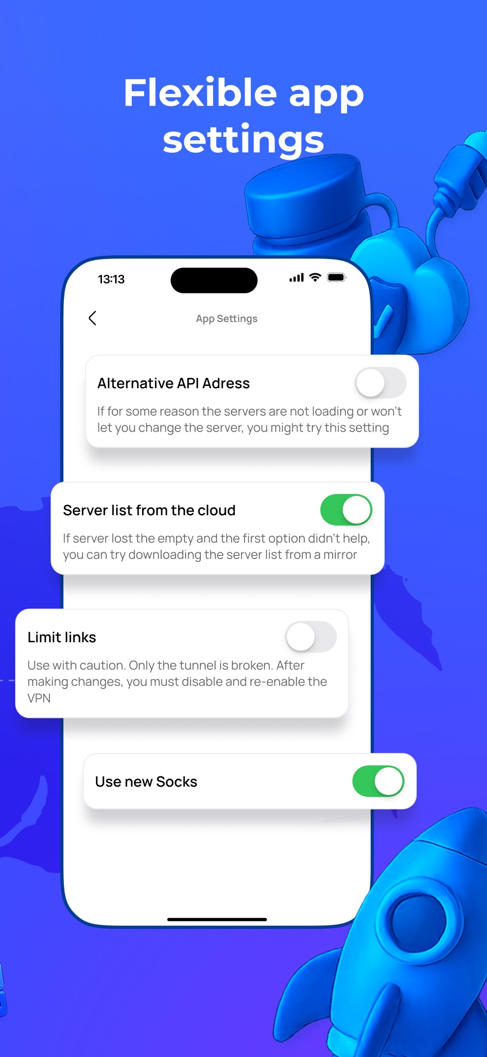 Flexible app settings