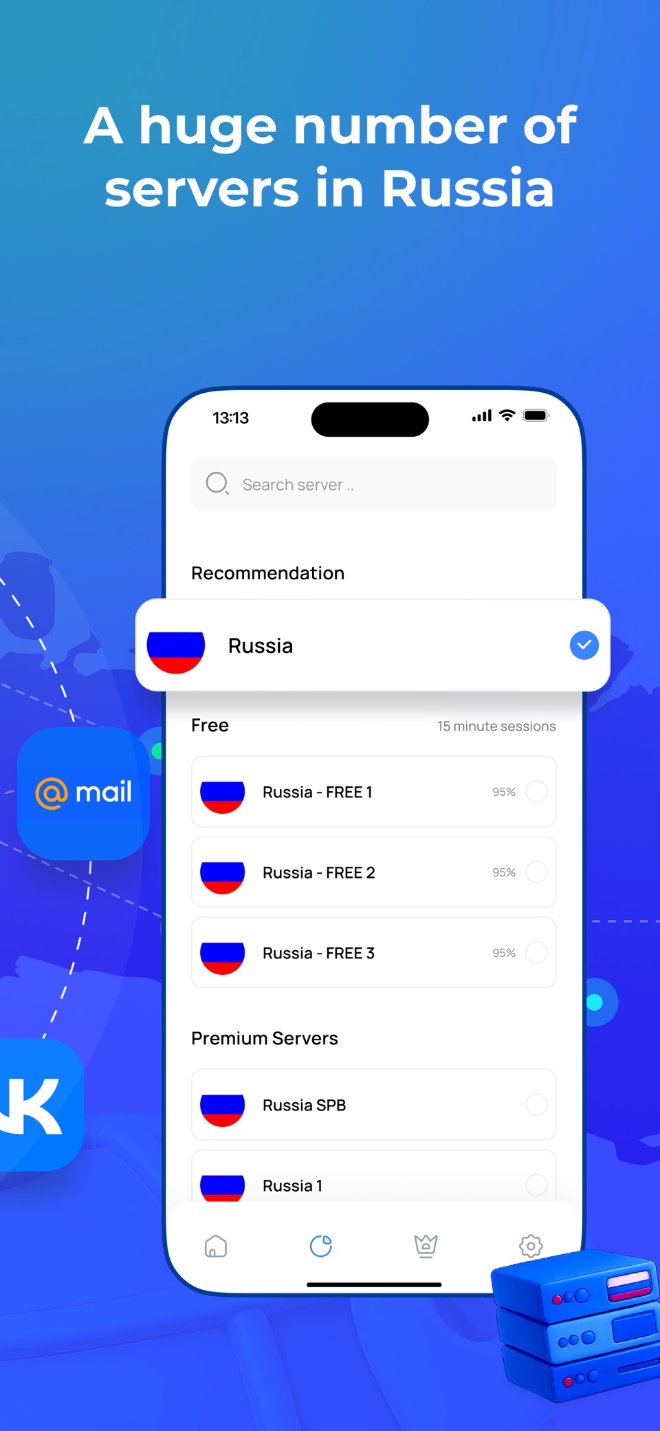 Servers across Russia